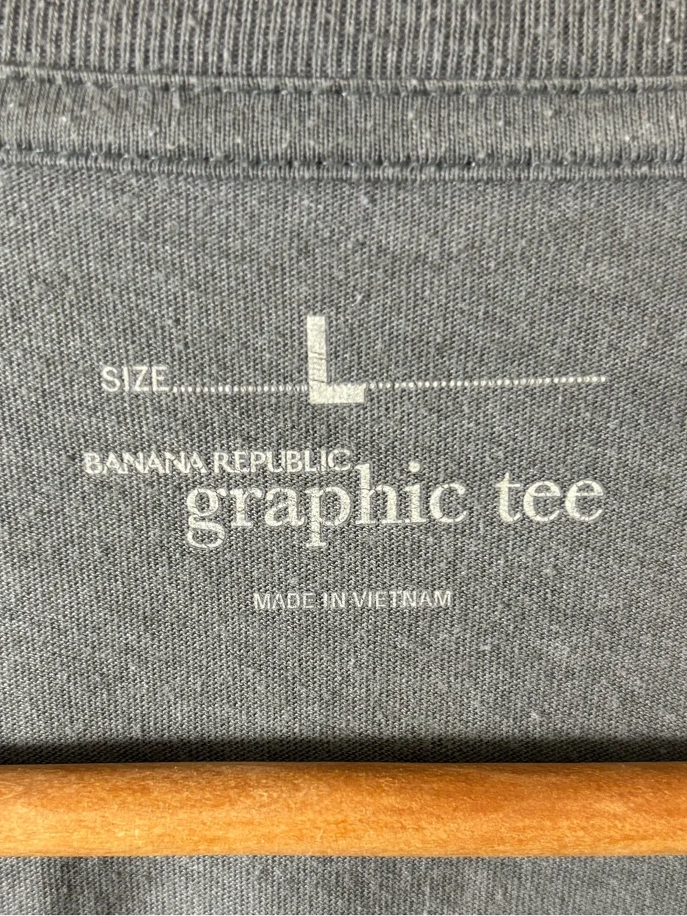Banana Republic Gray Short Sleeve Tee with Blue Shield Graphic